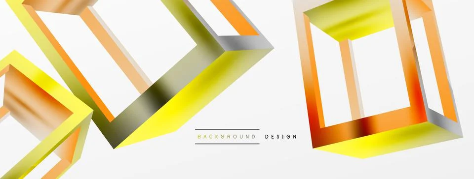 3D cube shapes vector geometric background. Trendy techno business template for Stock Illustration