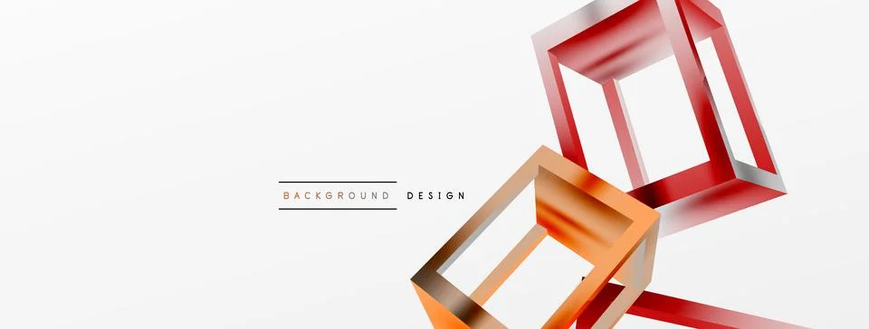 3D cube shapes vector geometric background. Trendy techno business template for Stock Illustration