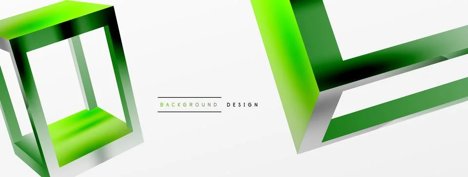 3D cube shapes vector geometric background. Trendy techno business template for Stock Illustration