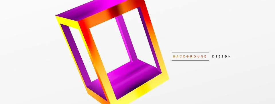 3D cube shapes vector geometric background. Trendy techno business template for Stock Illustration