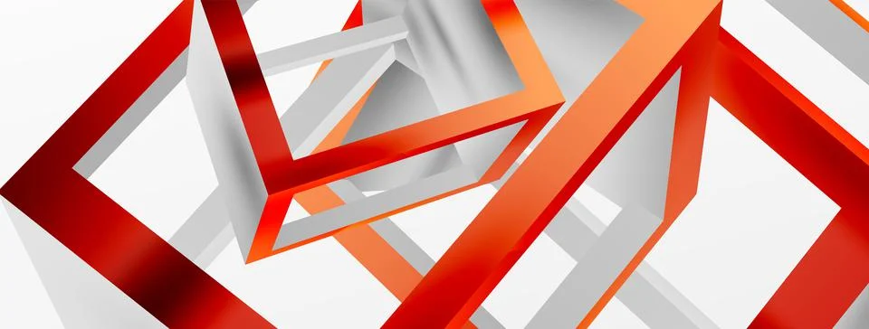 3D cube shapes vector geometric background. Trendy techno business template for Stock Illustration