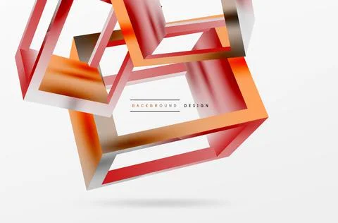 3D cube shapes vector geometric background. Trendy techno business template for Stock Illustration