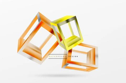 3D cube shapes vector geometric background. Trendy techno business template for Illustrazione stock