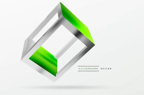 3D cube shapes vector geometric background. Trendy techno business template for Stock Illustration