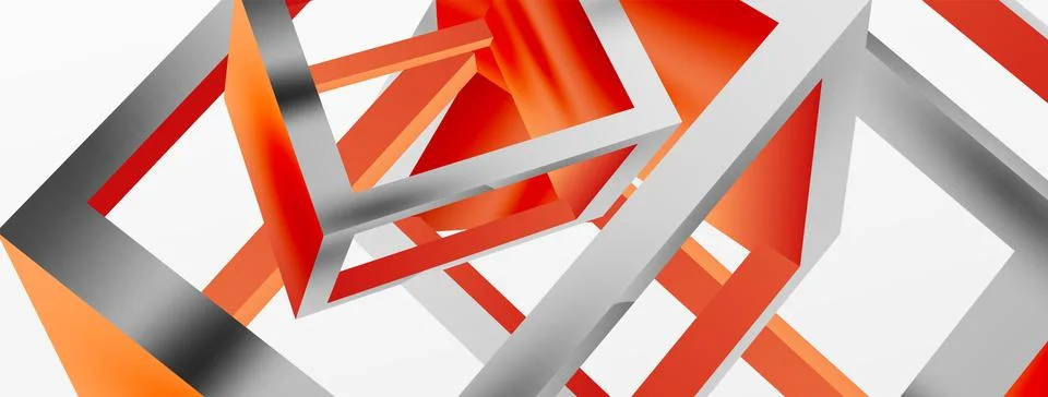 3D cube shapes vector geometric background. Trendy techno business template for Stock Illustration