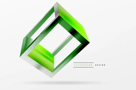 3D cube shapes vector geometric background. Trendy techno business template for Stock Illustration