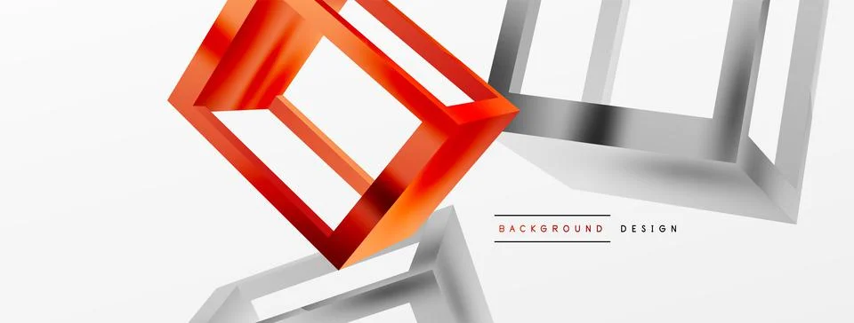 3D cube shapes vector geometric background. Trendy techno business template for Illustrazione stock