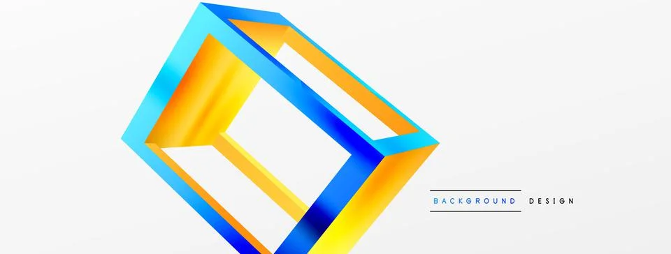 3D cube shapes vector geometric background. Trendy techno business template for Stock Illustration