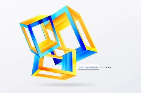 3D cube shapes vector geometric background. Trendy techno business template for Illustrazione stock