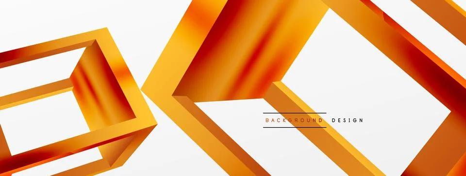 3D cube shapes vector geometric background. Trendy techno business template for Stock Illustration