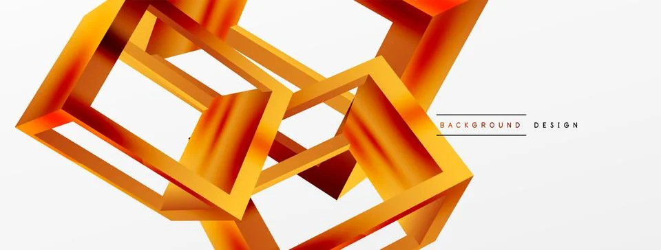 3D cube shapes vector geometric background. Trendy techno business template for Stock Illustration