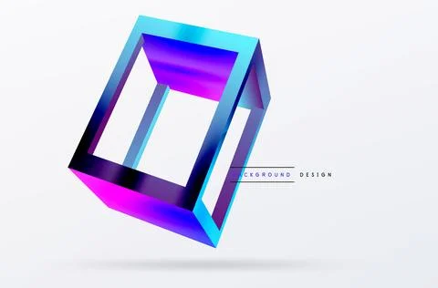 3D cube shapes vector geometric background. Trendy techno business template for Stock Illustration