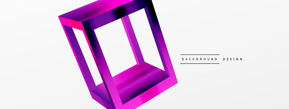 3D cube shapes vector geometric background. Trendy techno business template for Stock Illustration