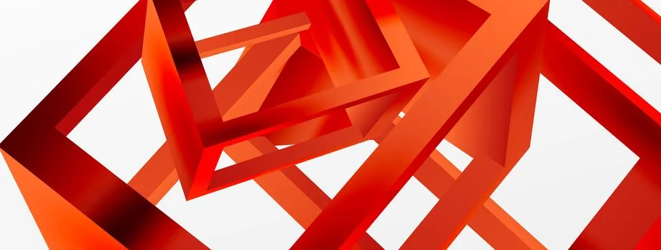 3D cube shapes vector geometric background. Trendy techno business template for Stock Illustration