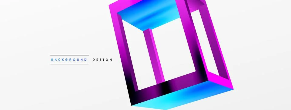 3D cube shapes vector geometric background. Trendy techno business template for Stock Illustration