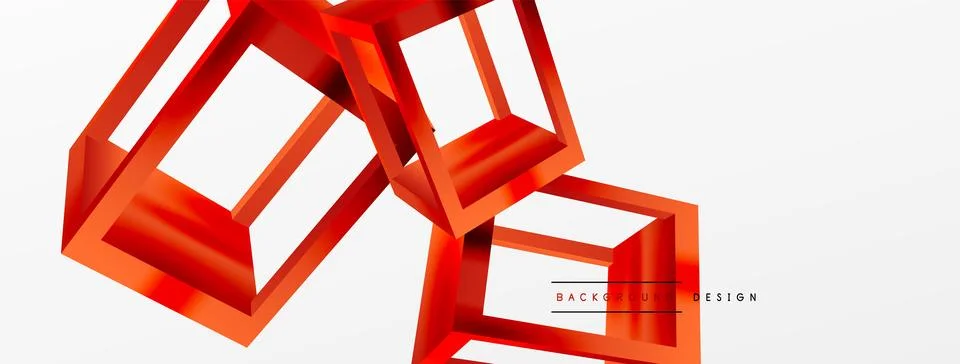 3D cube shapes vector geometric background. Trendy techno business template for Stock Illustration