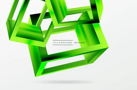 3D cube shapes vector geometric background. Trendy techno business template for Stock Illustration