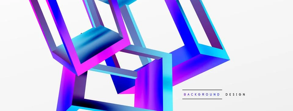3D cube shapes vector geometric background. Trendy techno business template for Illustrazione stock