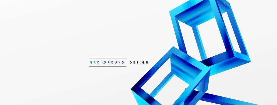 3D cube shapes vector geometric background. Trendy techno business template for 스톡 일러스트