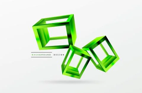 3D cube shapes vector geometric background. Trendy techno business template for Stock Illustration