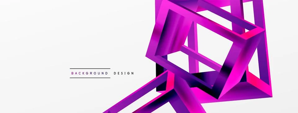 3D cube shapes vector geometric background. Trendy techno business template for Stock Illustration