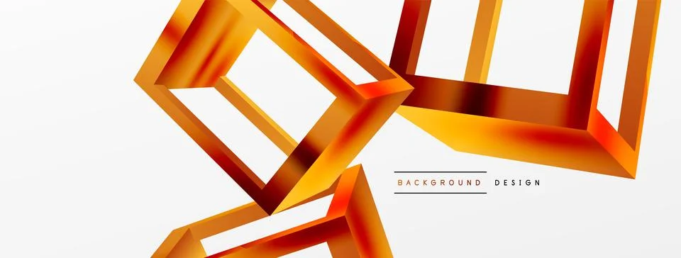 3D cube shapes vector geometric background. Trendy techno business template for Stock Illustration