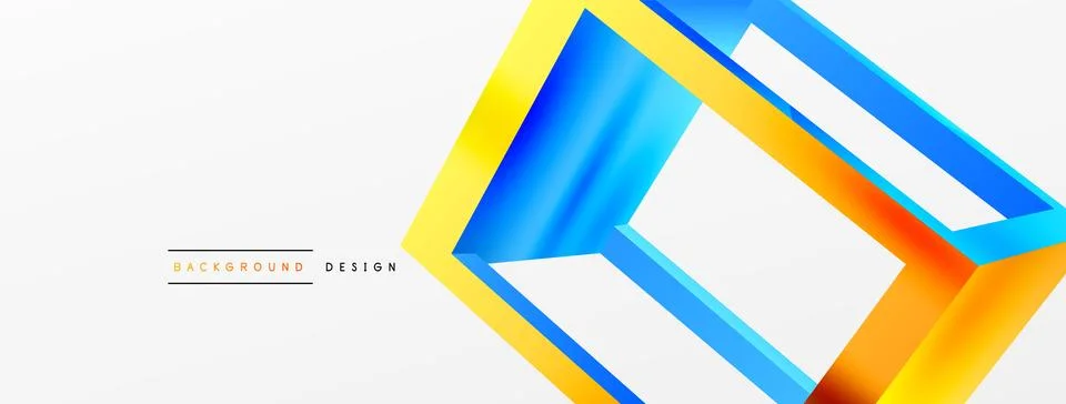3D cube shapes vector geometric background. Trendy techno business template for Stock Illustration