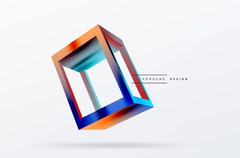 3D cube shapes vector geometric background. Trendy techno business template for Stock Illustration