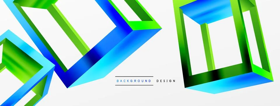 3D cube shapes vector geometric background. Trendy techno business template for Stock Illustration