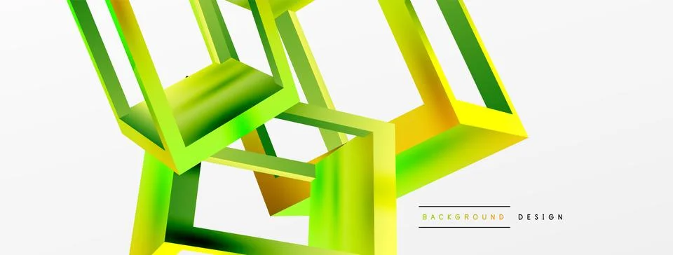 3D cube shapes vector geometric background. Trendy techno business template for Stock Illustration
