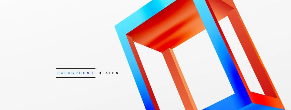3D cube shapes vector geometric background. Trendy techno business template for Stock Illustration