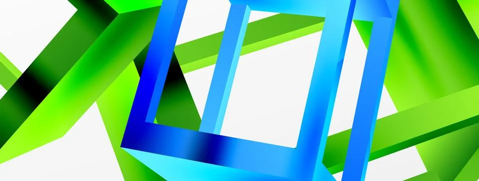 3D cube shapes vector geometric background. Trendy techno business template for Stock Illustration