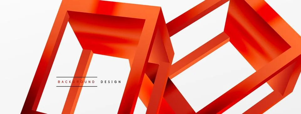 3D cube shapes vector geometric background. Trendy techno business template for Stock Illustration