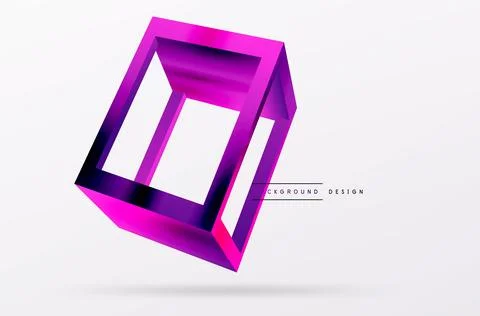 3D cube shapes vector geometric background. Trendy techno business template for Stock Illustration