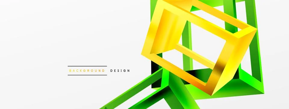 3D cube shapes vector geometric background. Trendy techno business template for Illustrazione stock