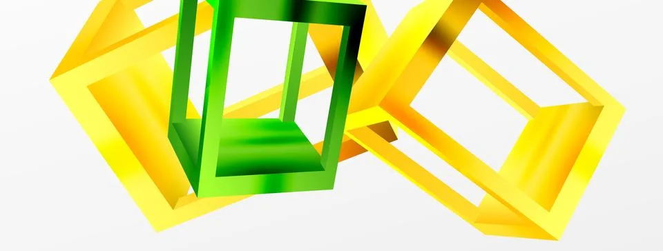3D cube shapes vector geometric background. Trendy techno business template for Stock Illustration