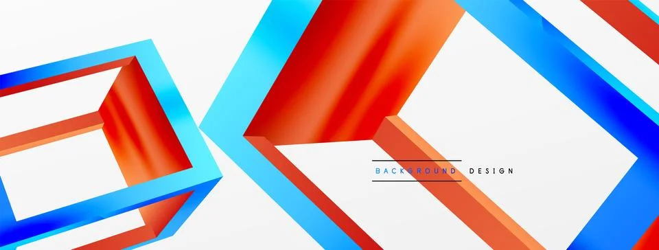 3D cube shapes vector geometric background. Trendy techno business template for Stock Illustration