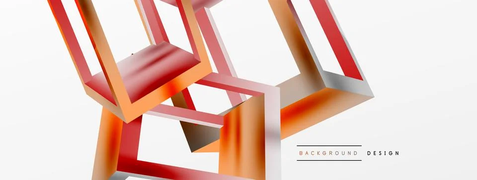 3D cube shapes vector geometric background. Trendy techno business template for Stock Illustration