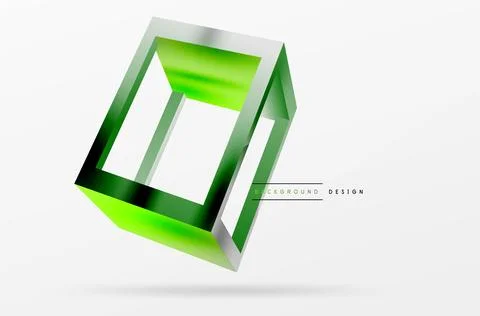 3D cube shapes vector geometric background. Trendy techno business template for Stock Illustration