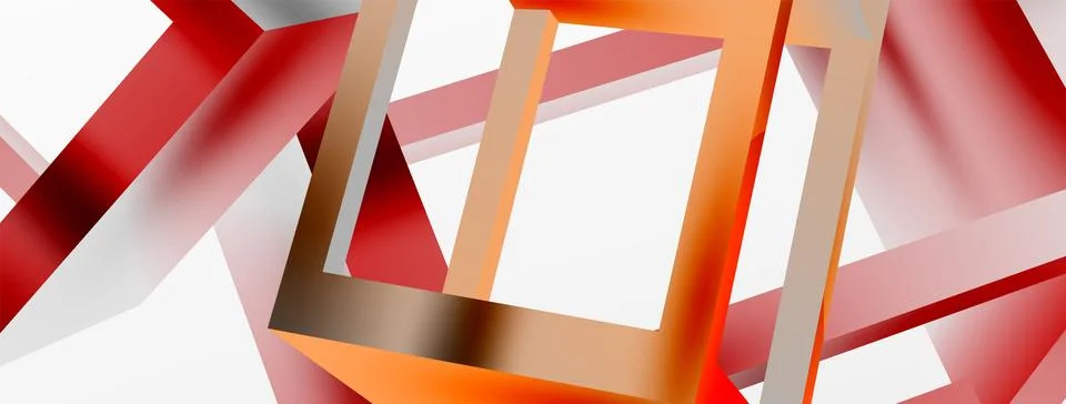 3D cube shapes vector geometric background. Trendy techno business template for Stock Illustration