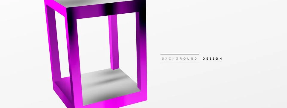 3D cube shapes vector geometric background. Trendy techno business template for Stock Illustration
