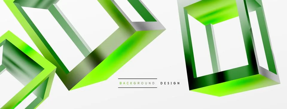 3D cube shapes vector geometric background. Trendy techno business template for 库存插图