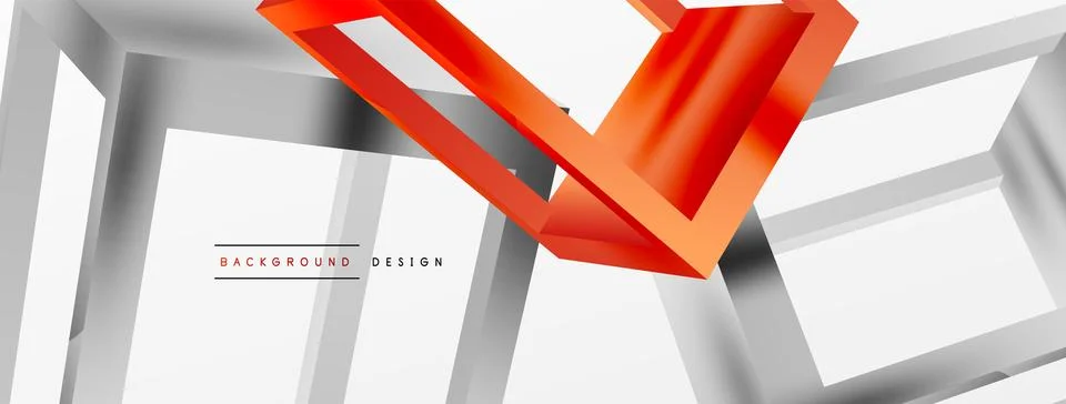 3D cube shapes vector geometric background. Trendy techno business template for Stock Illustration