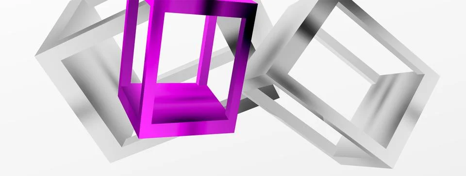 3D cube shapes vector geometric background. Trendy techno business template for Stock Illustration