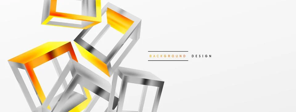 3D cube shapes vector geometric background. Trendy techno business template for Stock Illustration