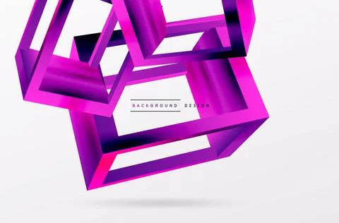 3D cube shapes vector geometric background. Trendy techno business template for Illustrazione stock