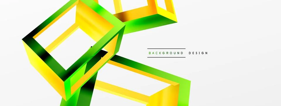 3D cube shapes vector geometric background. Trendy techno business template for Stock Illustration
