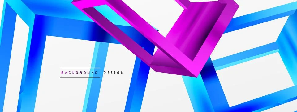 3D cube shapes vector geometric background. Trendy techno business template for Stock Illustration