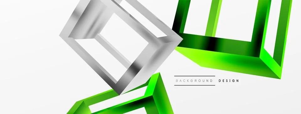 3D cube shapes vector geometric background. Trendy techno business template for 스톡 일러스트
