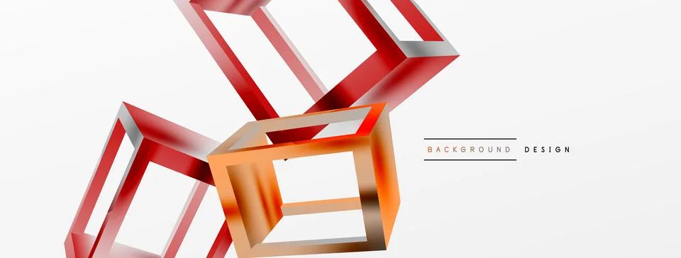 3D cube shapes vector geometric background. Trendy techno business template for Stock Illustration